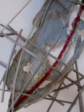 Scaffolded Boat - wire-wood-paper-glue-paint 2009
