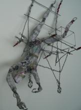 Falling Man - wire-paper-glue-paint-string  2009